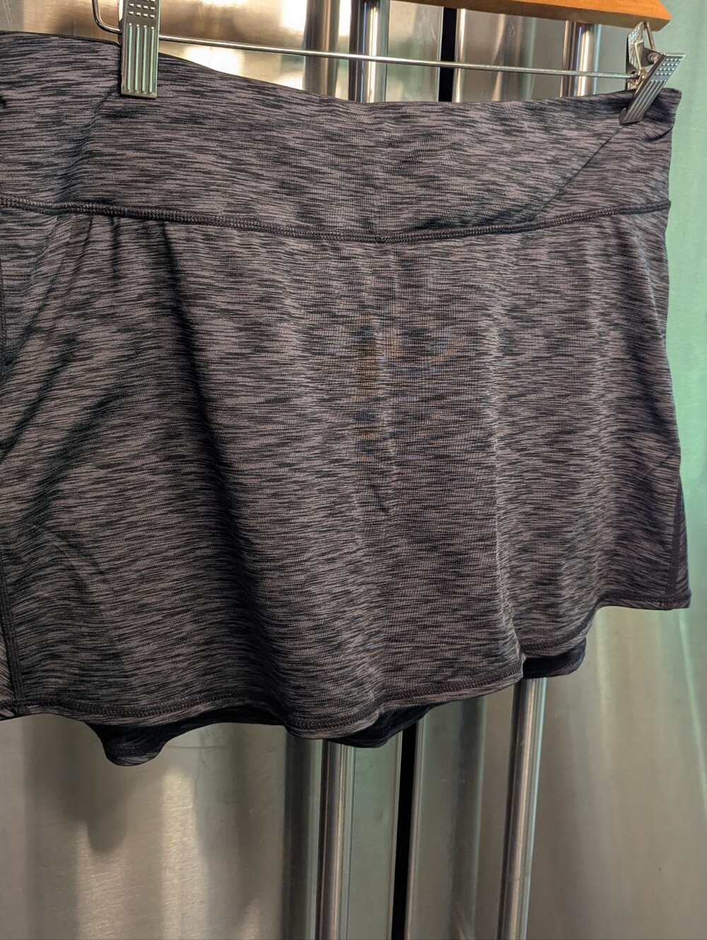 Women's Ideology Blk Heathered Pullon Kicky  Skort Sz Lg